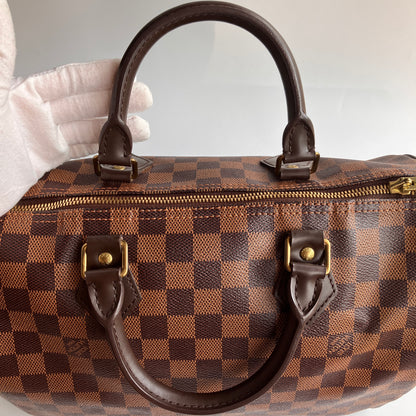 Louis Vuitton Speedy Bandouliere 30 Damier Ebene Crossbody Bag