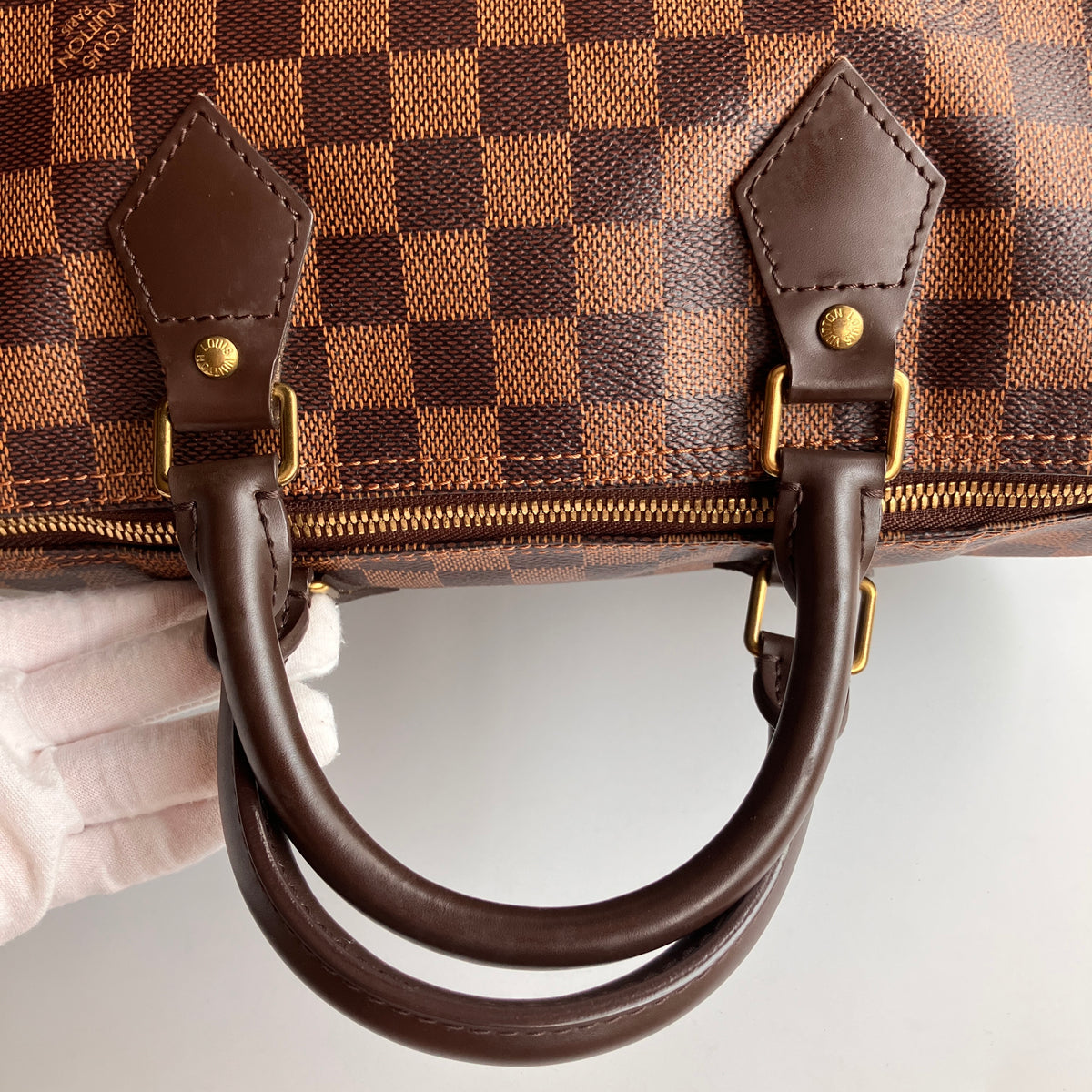 Louis Vuitton Speedy Bandouliere 30 Damier Ebene Crossbody Bag