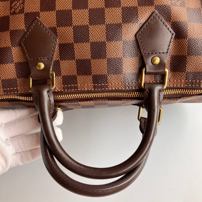 Louis Vuitton Speedy Bandouliere 30 Damier Ebene Crossbody Bag