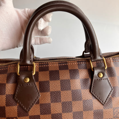 Louis Vuitton Speedy Bandouliere 30 Damier Ebene Crossbody Bag
