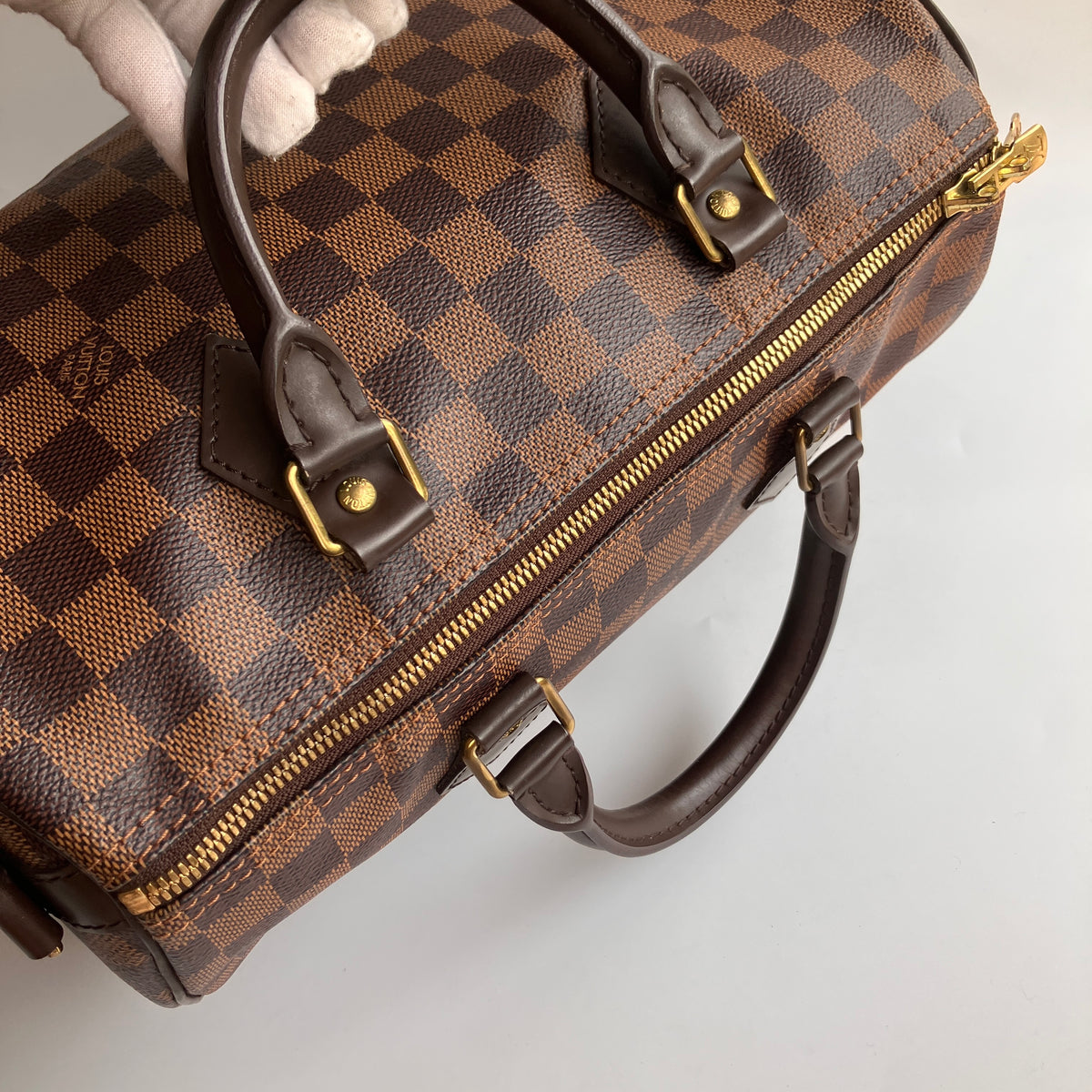 Louis Vuitton Speedy Bandouliere 30 Damier Ebene Crossbody Bag