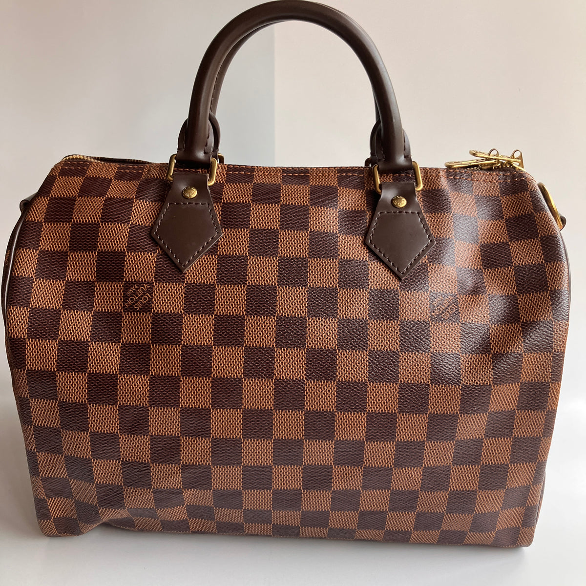 Louis Vuitton Speedy Bandouliere 30 Damier Ebene Crossbody Bag