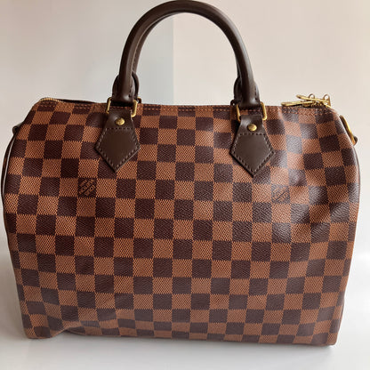 Louis Vuitton Speedy Bandouliere 30 Damier Ebene Crossbody Bag