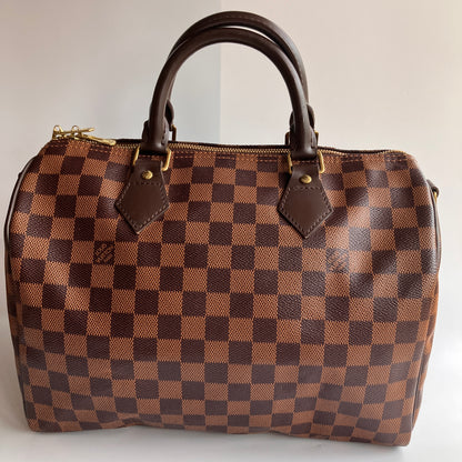 Louis Vuitton Speedy Bandouliere 30 Damier Ebene Crossbody Bag