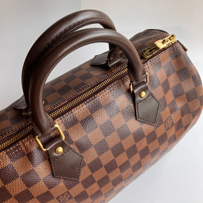 Louis Vuitton Speedy Bandouliere 30 Damier Ebene Crossbody Bag