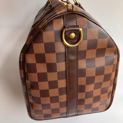 Louis Vuitton Speedy Bandouliere 30 Damier Ebene Crossbody Bag
