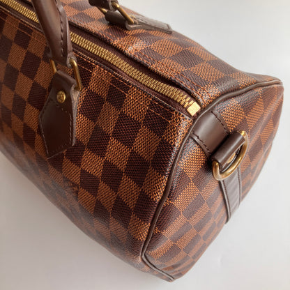 Louis Vuitton Speedy Bandouliere 30 Damier Ebene Crossbody Bag