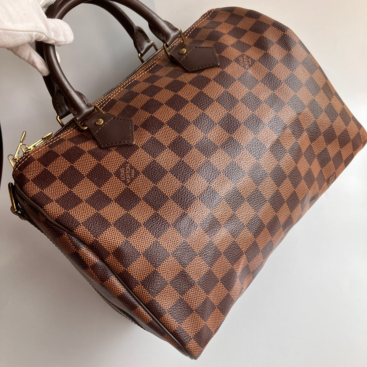 Louis Vuitton Speedy Bandouliere 30 Damier Ebene Crossbody Bag