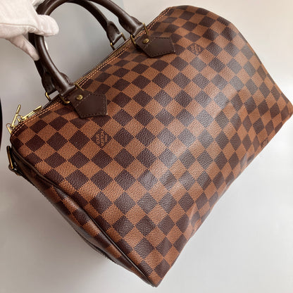 Louis Vuitton Speedy Bandouliere 30 Damier Ebene Crossbody Bag