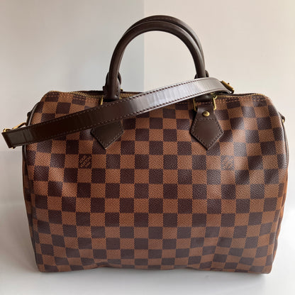 Louis Vuitton Speedy Bandouliere 30 Damier Ebene Crossbody Bag