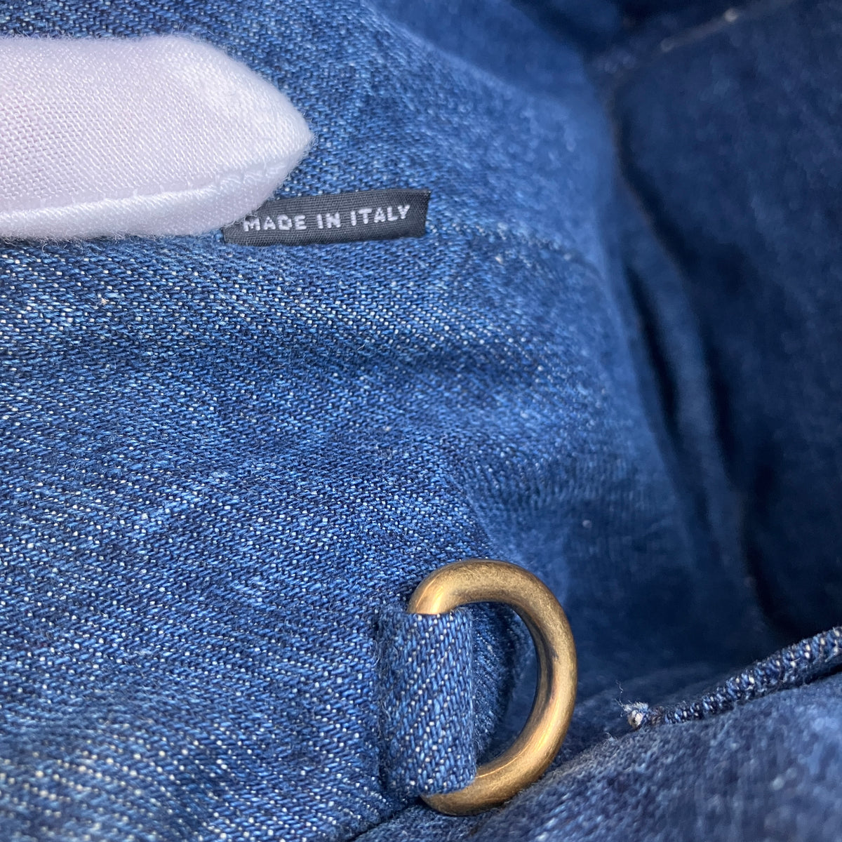 Prada Blue Denim Canapa Top Handle Bag