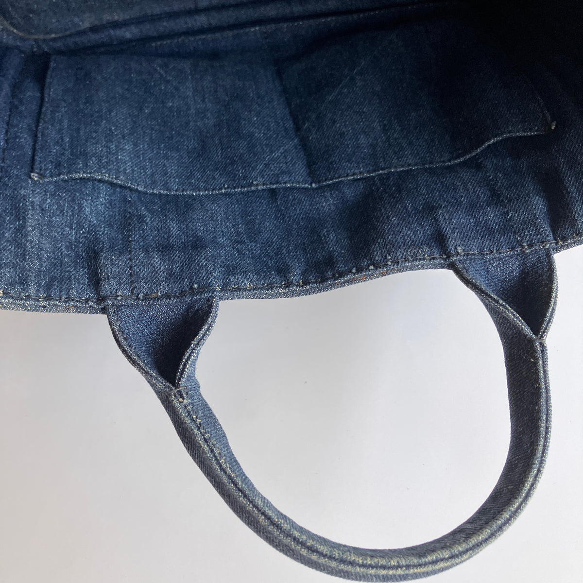 Prada Blue Denim Canapa Top Handle Bag