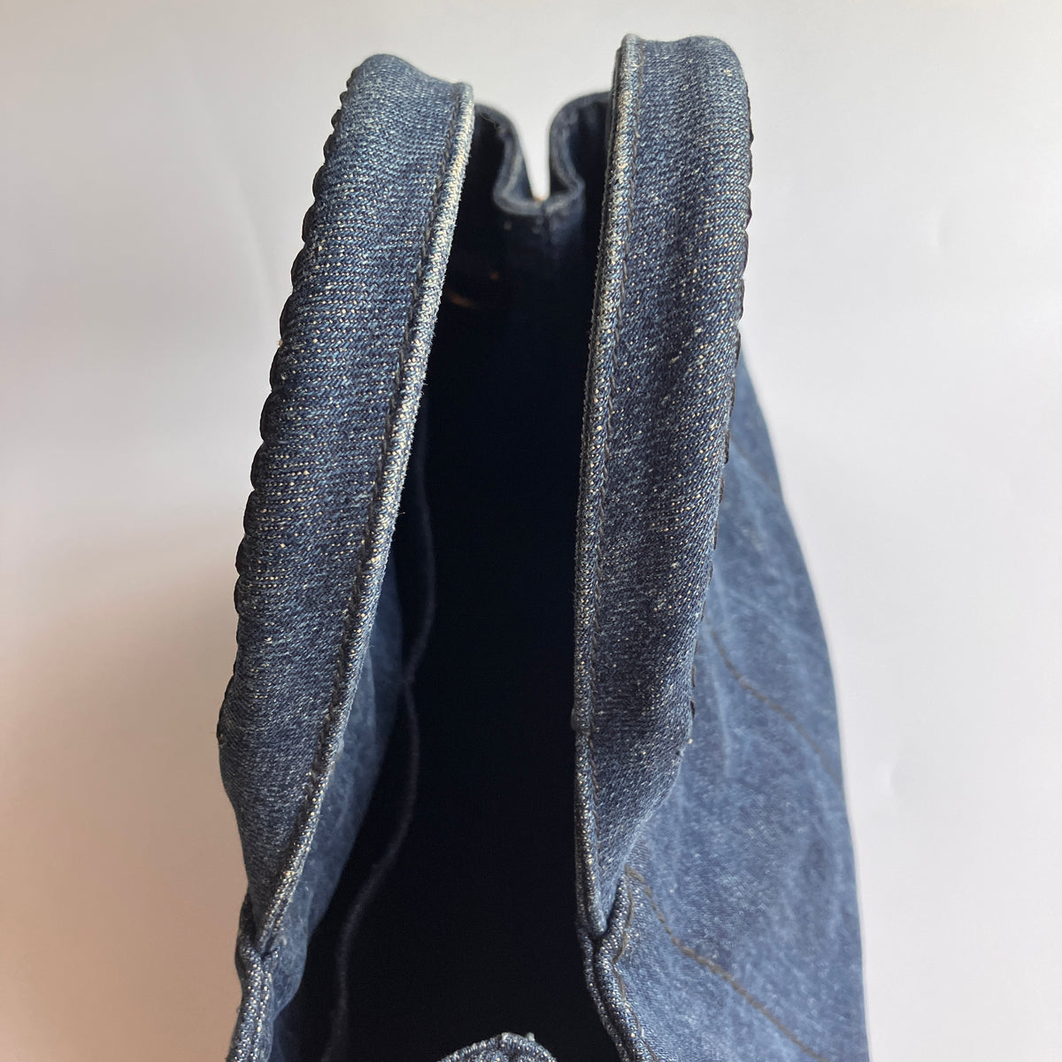 Prada Blue Denim Canapa Top Handle Bag