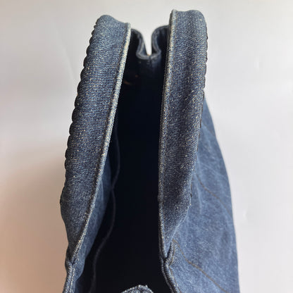 Prada Blue Denim Canapa Top Handle Bag