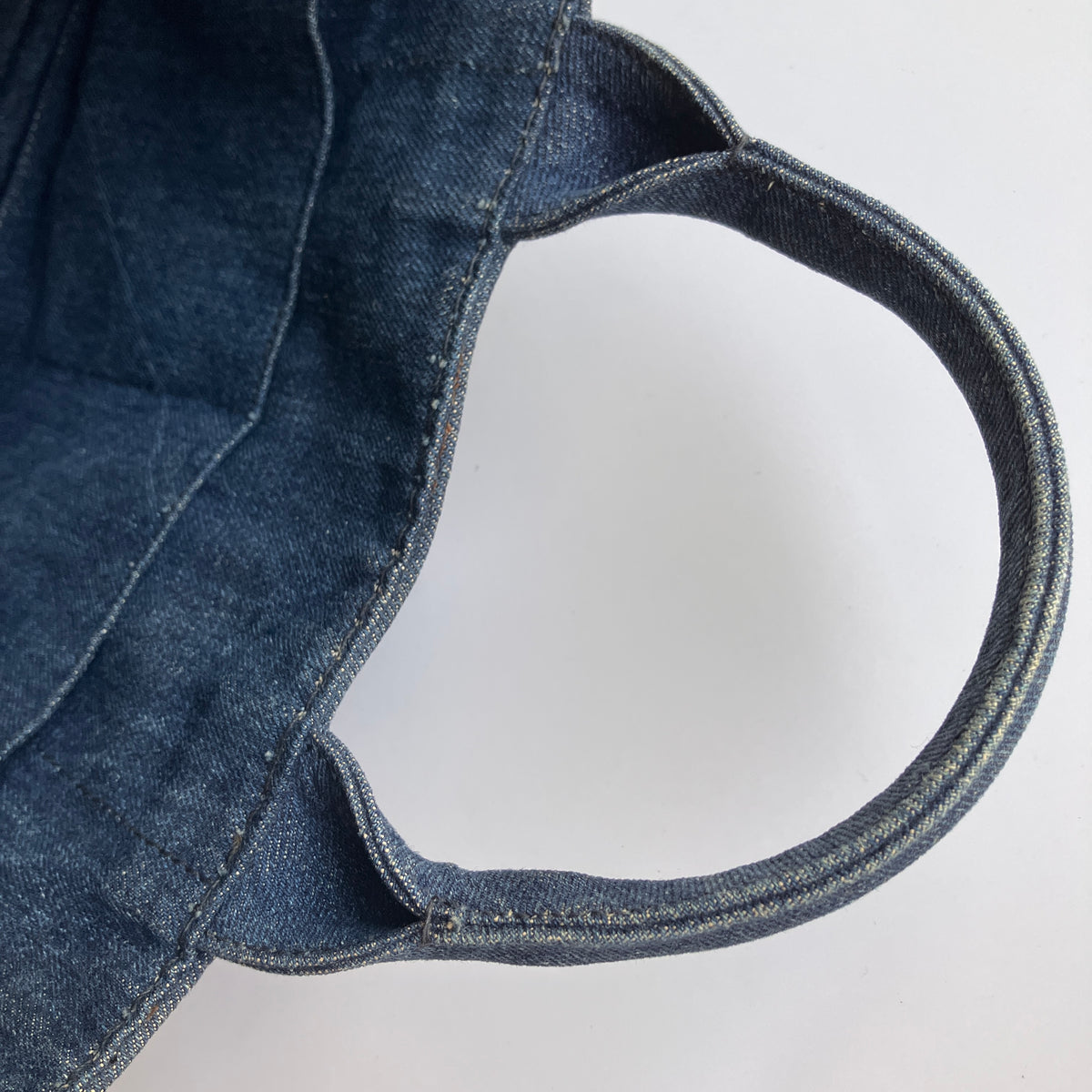 Prada Blue Denim Canapa Top Handle Bag