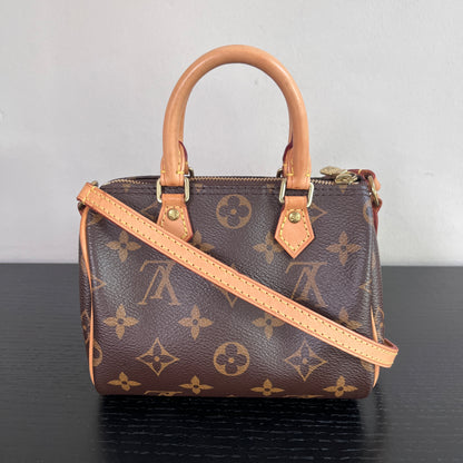 Louis Vuitton 2020 Nano Speedy Monogram Crossbody Bag