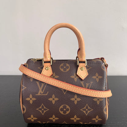 Louis Vuitton 2020 Nano Speedy Monogram Crossbody Bag