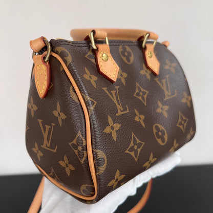Louis Vuitton 2020 Nano Speedy Monogram Crossbody Bag