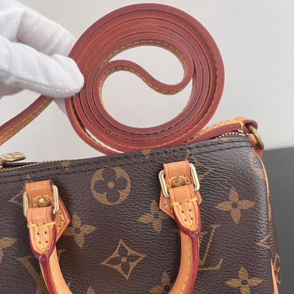 Louis Vuitton 2020 Nano Speedy Monogram Crossbody Bag