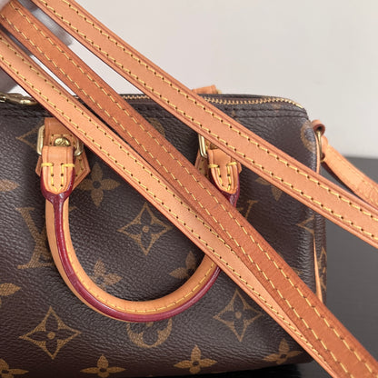 Louis Vuitton 2020 Nano Speedy Monogram Crossbody Bag