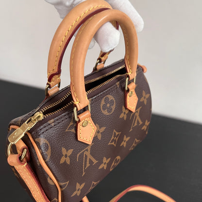 Louis Vuitton 2020 Nano Speedy Monogram Crossbody Bag