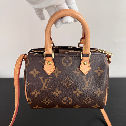 Louis Vuitton 2020 Nano Speedy Monogram Crossbody Bag