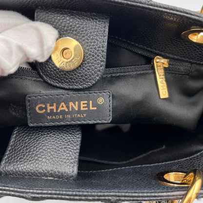 Chanel Caviar Black Petite Shopping Tote