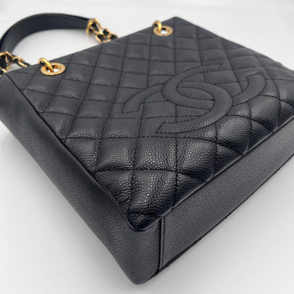 Chanel Caviar Black Petite Shopping Tote