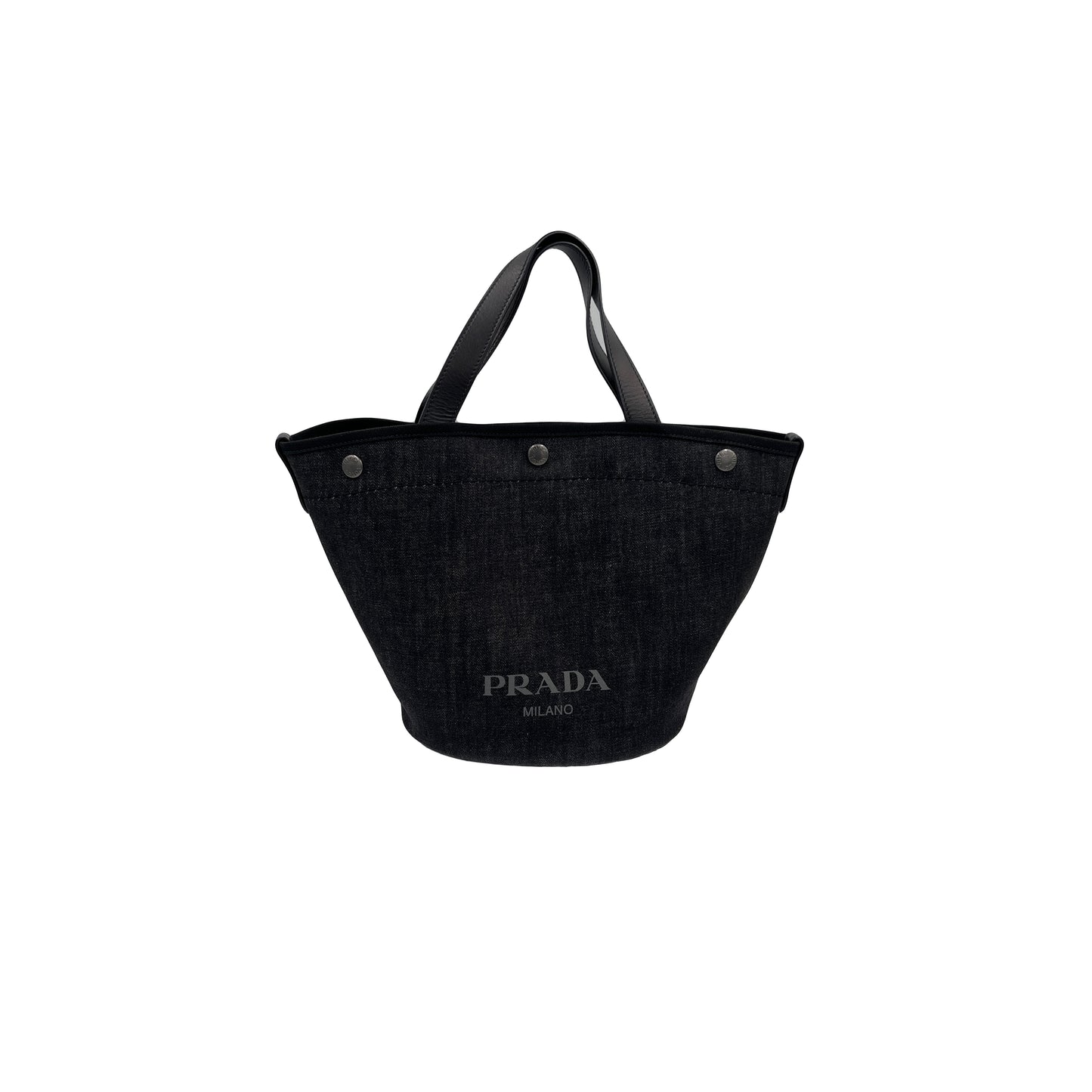 Prada Denim Bucket 2Way Bag With Pouch