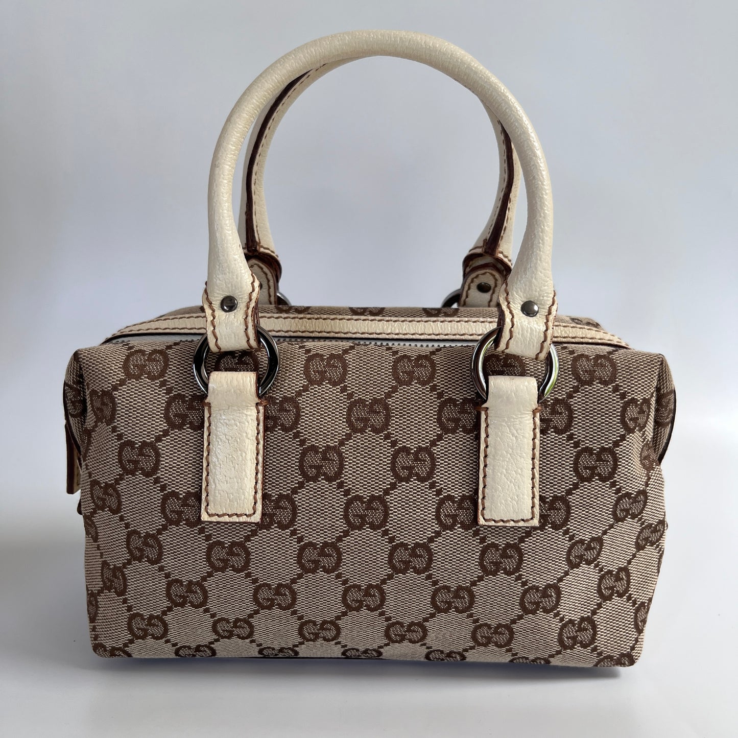 Gucci GG Canvas Mini Boston Top Handle Bag