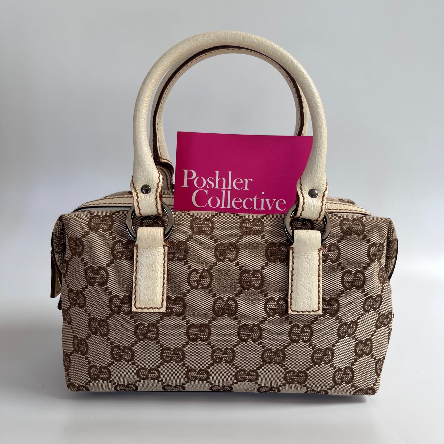 Gucci GG Canvas Mini Boston Top Handle Bag