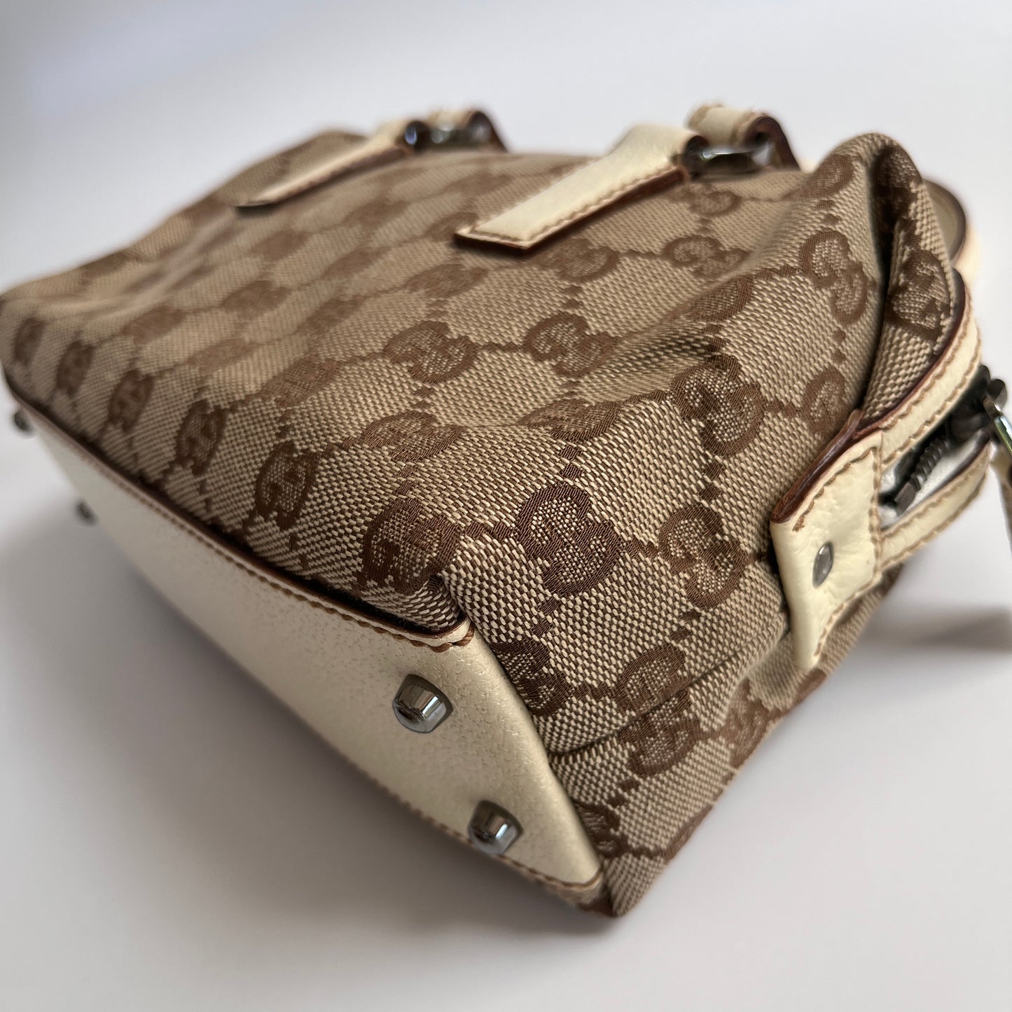 Gucci GG Canvas Mini Boston Top Handle Bag
