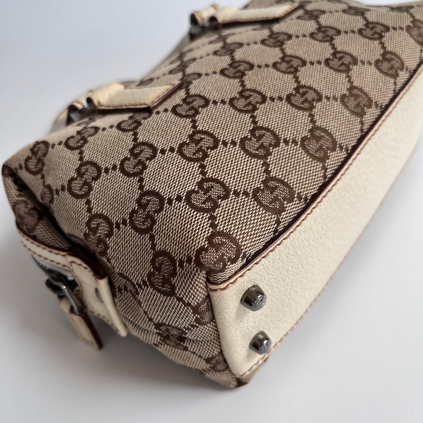 Gucci GG Canvas Mini Boston Top Handle Bag