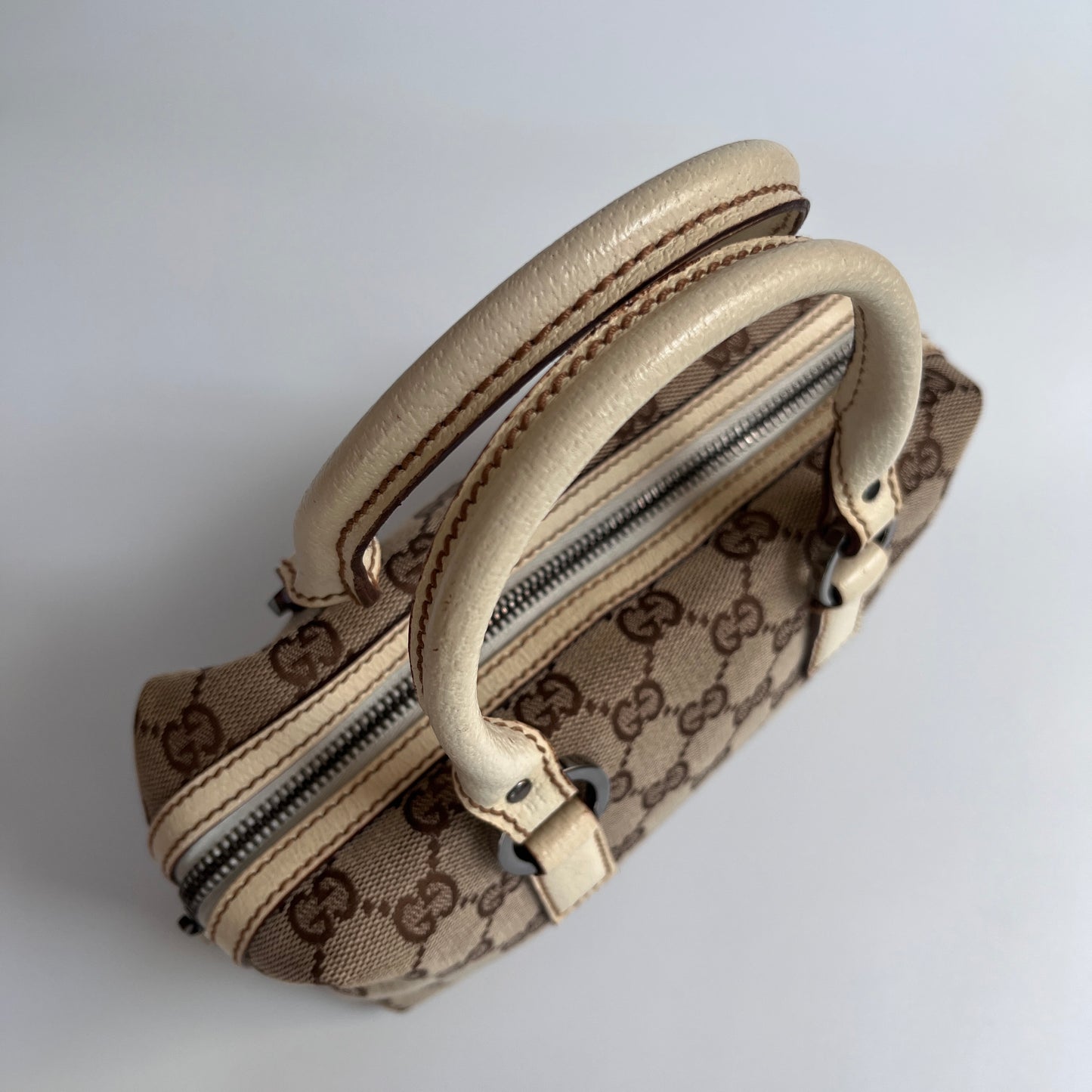 Gucci GG Canvas Mini Boston Top Handle Bag