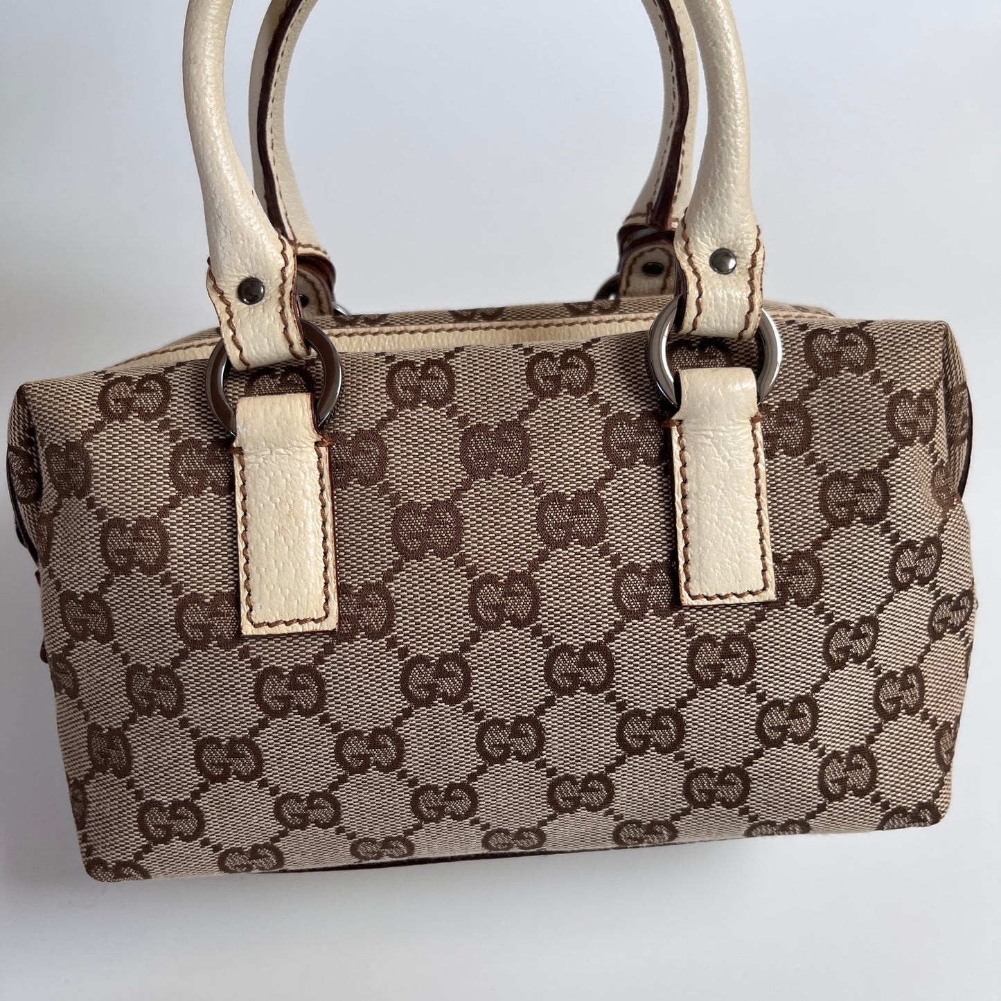 Gucci GG Canvas Mini Boston Top Handle Bag