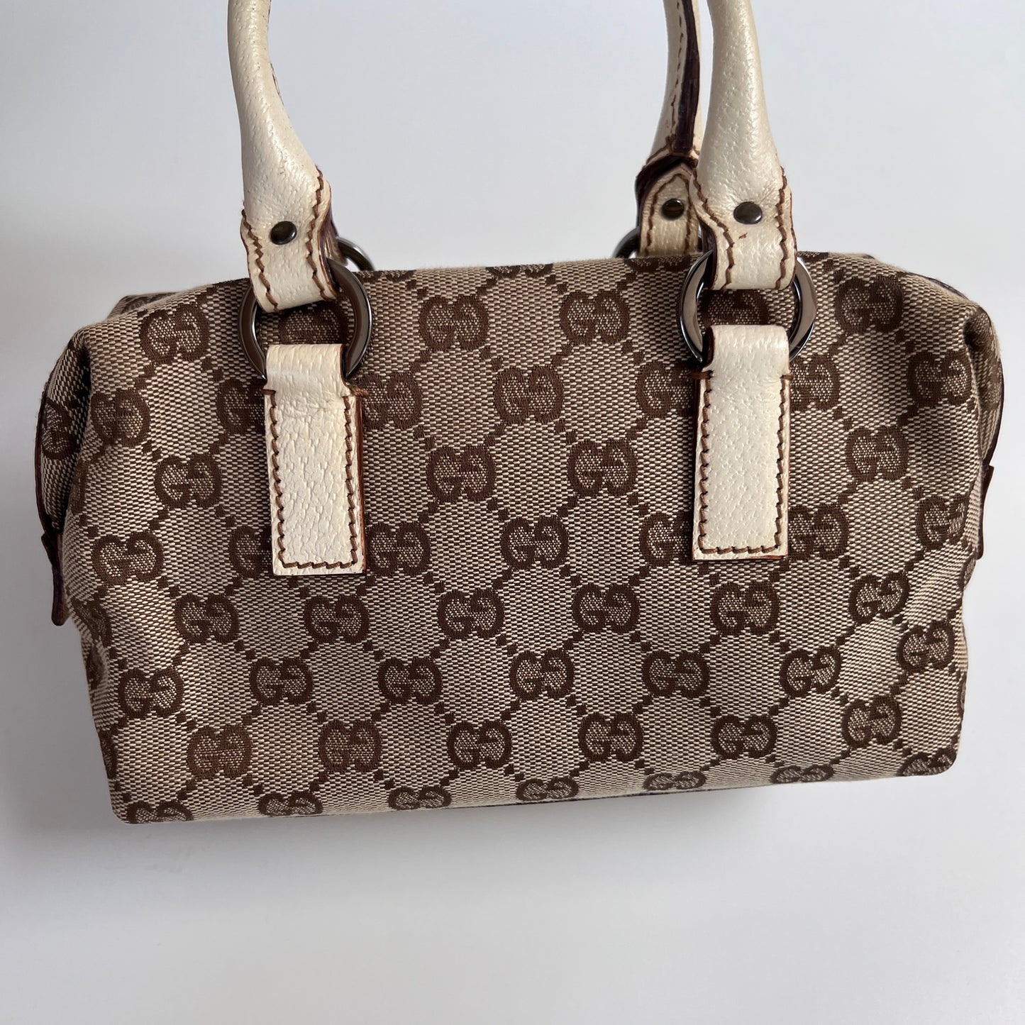 Gucci GG Canvas Mini Boston Top Handle Bag