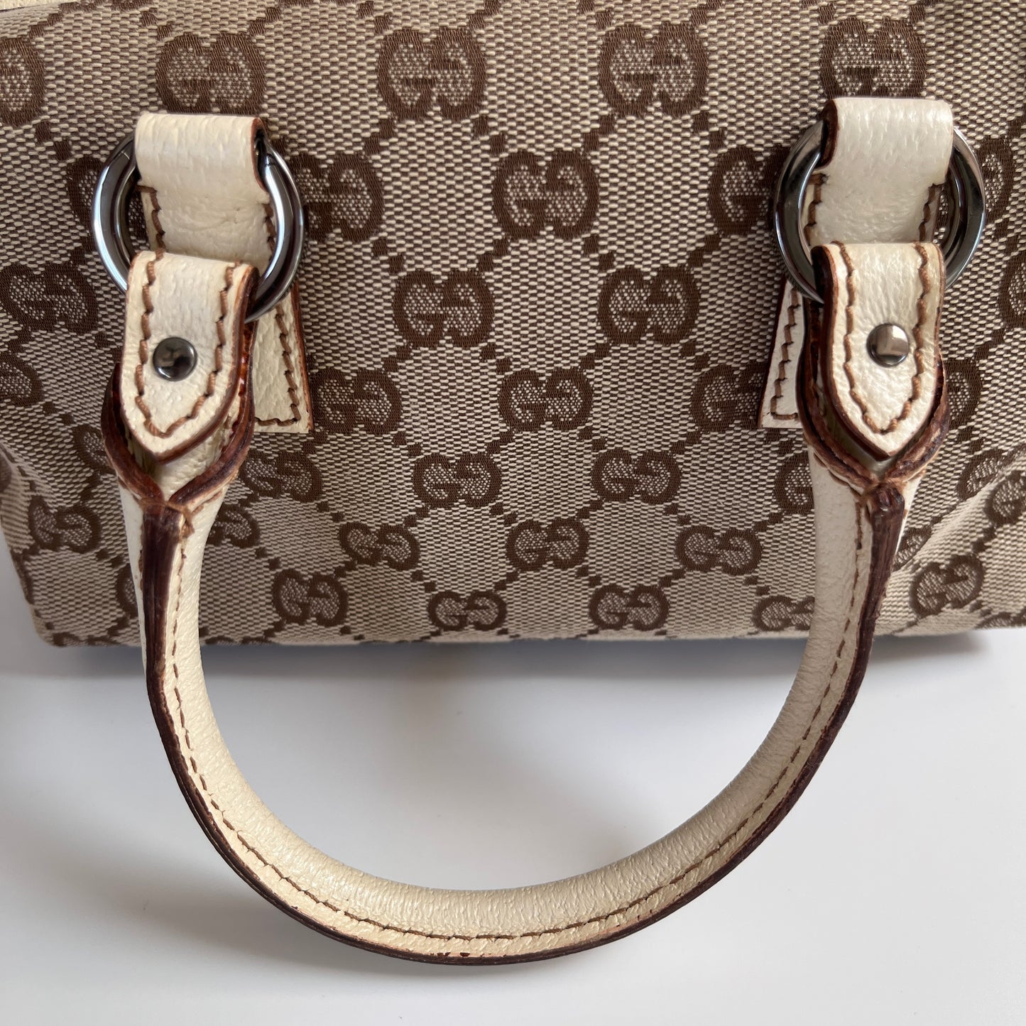 Gucci GG Canvas Mini Boston Top Handle Bag
