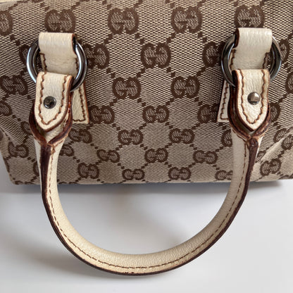 Gucci GG Canvas Mini Boston Top Handle Bag