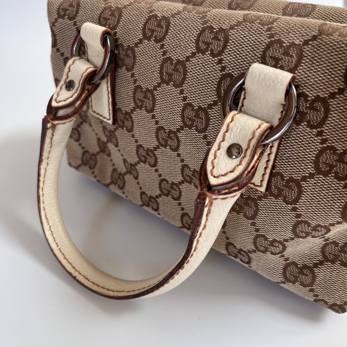 Gucci GG Canvas Mini Boston Top Handle Bag