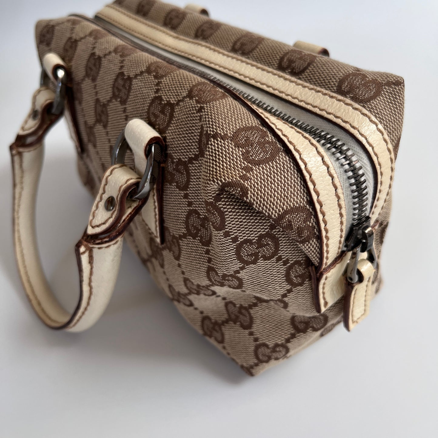 Gucci GG Canvas Mini Boston Top Handle Bag