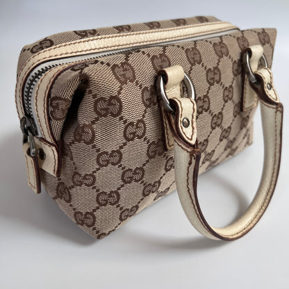 Gucci GG Canvas Mini Boston Top Handle Bag