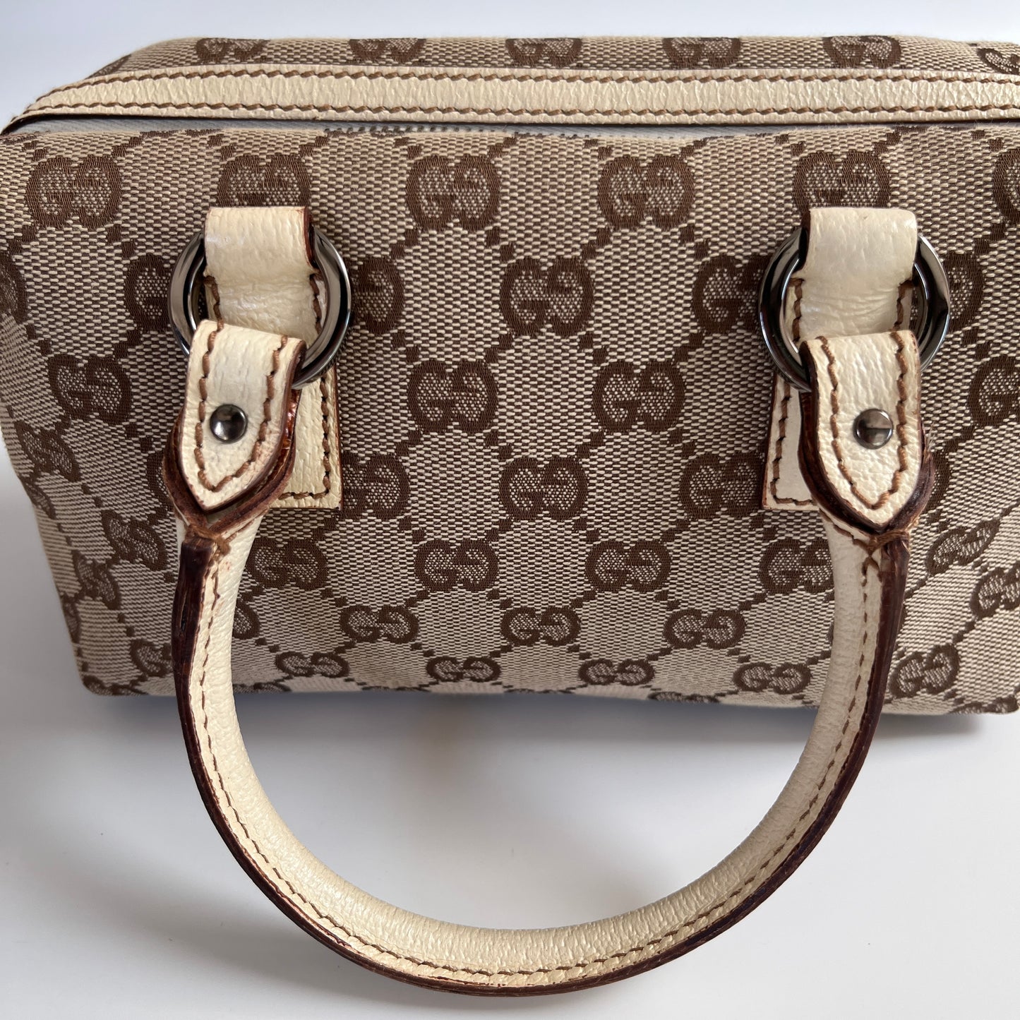 Gucci GG Canvas Mini Boston Top Handle Bag