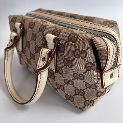 Gucci GG Canvas Mini Boston Top Handle Bag