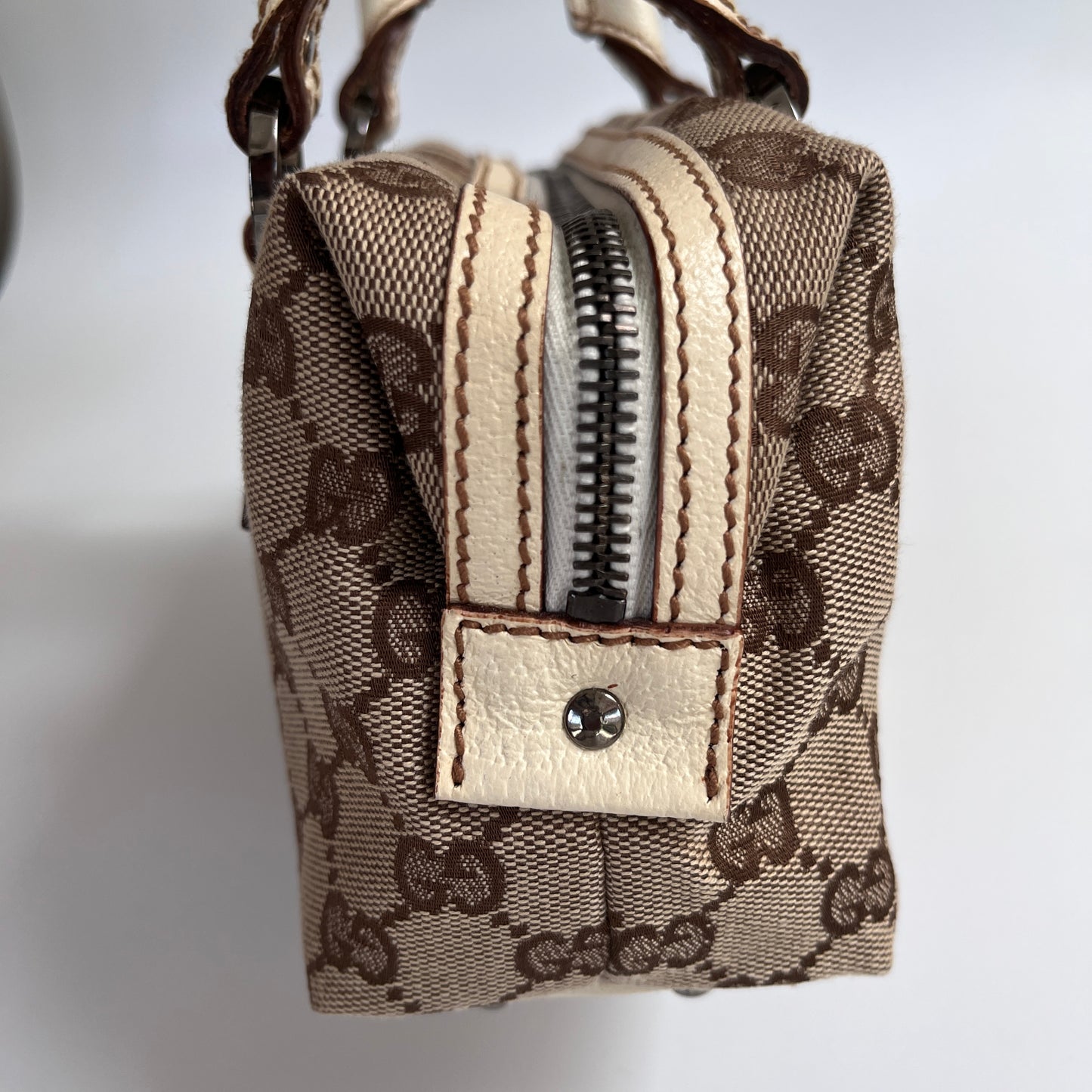 Gucci GG Canvas Mini Boston Top Handle Bag