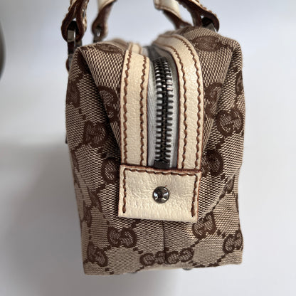 Gucci GG Canvas Mini Boston Top Handle Bag