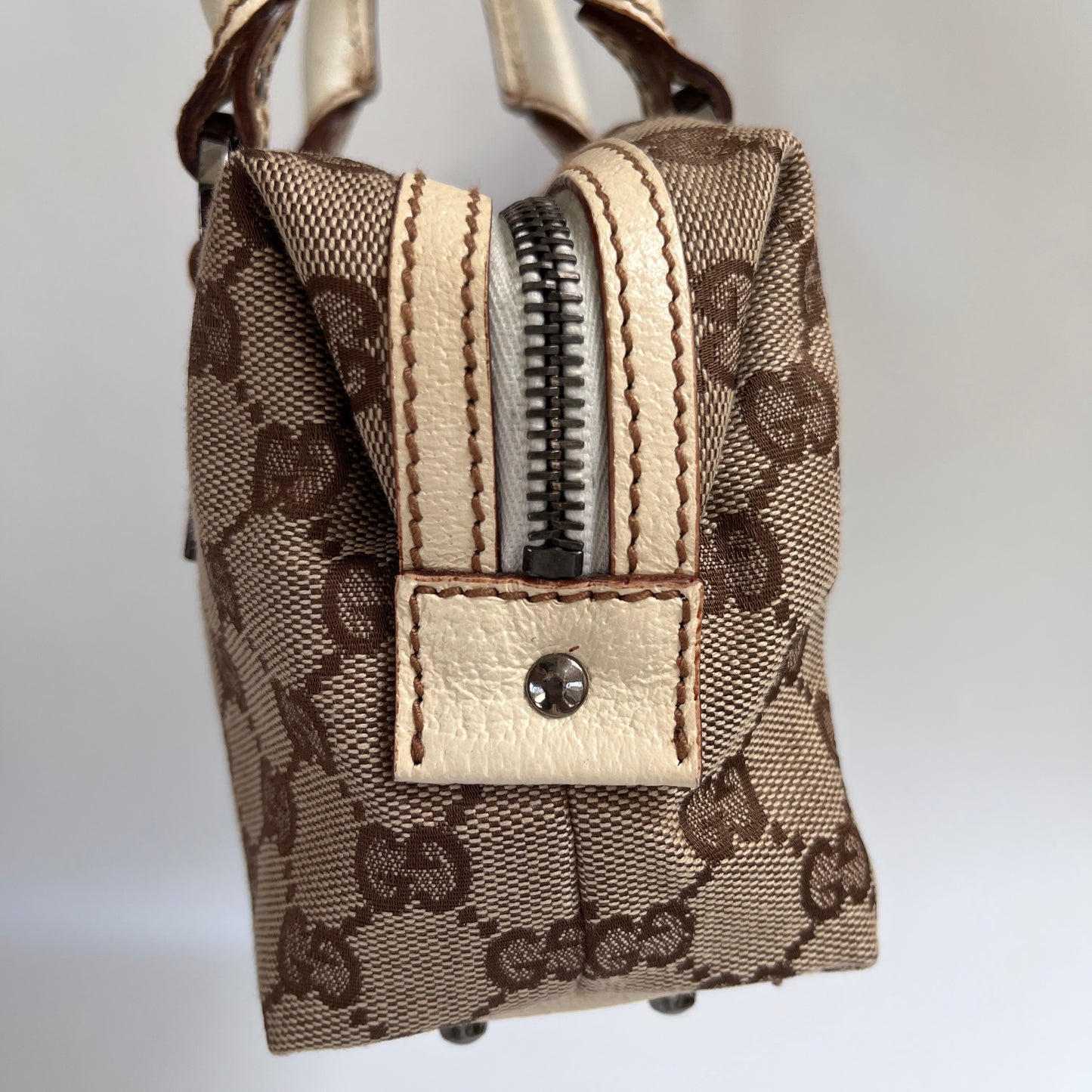 Gucci GG Canvas Mini Boston Top Handle Bag
