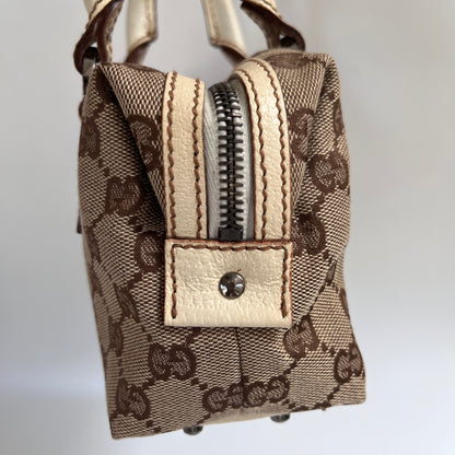Gucci GG Canvas Mini Boston Top Handle Bag