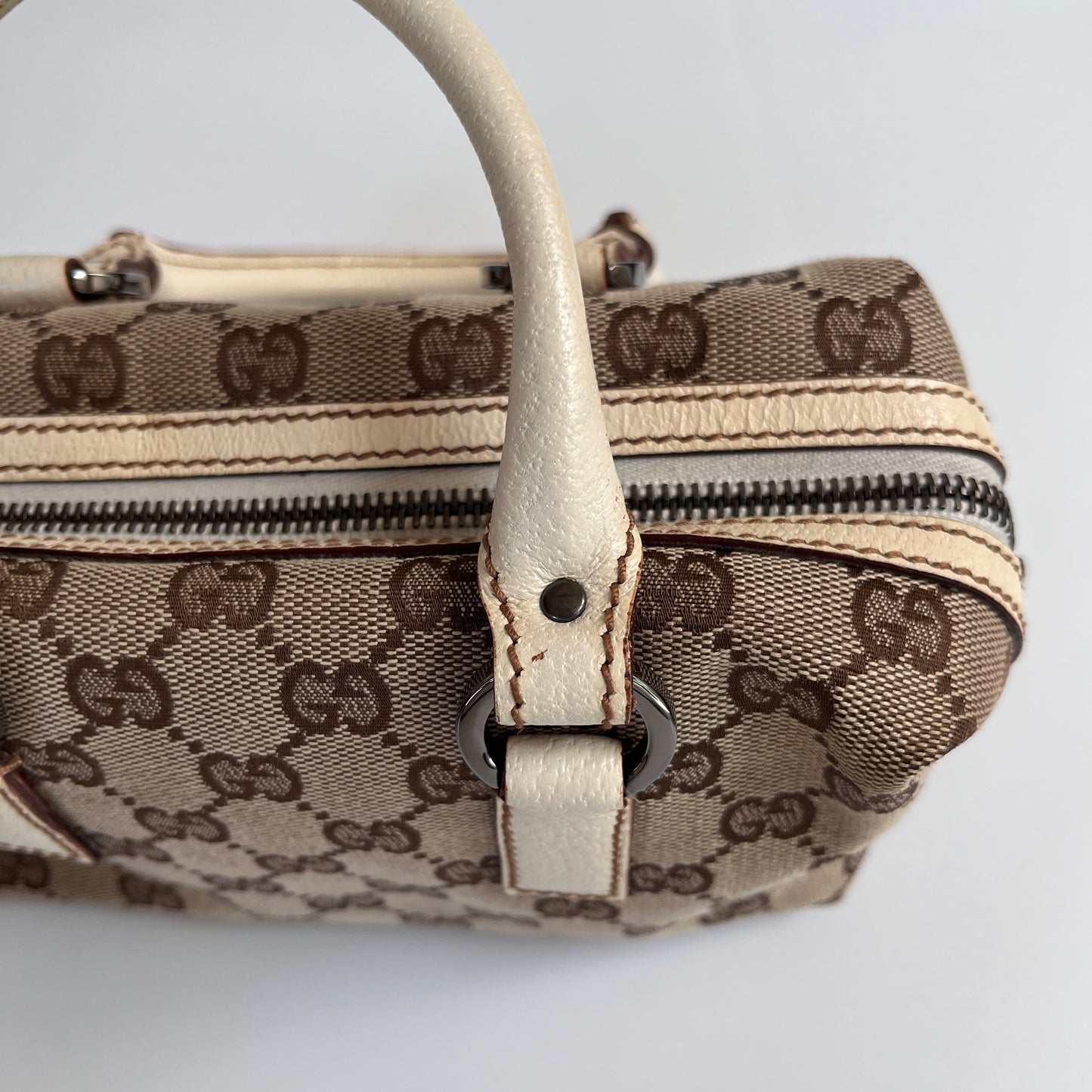 Gucci GG Canvas Mini Boston Top Handle Bag