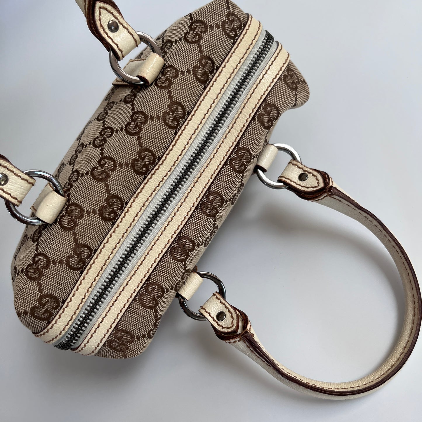 Gucci GG Canvas Mini Boston Top Handle Bag