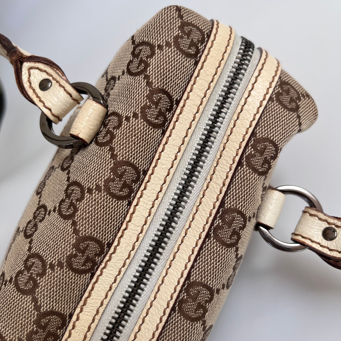 Gucci GG Canvas Mini Boston Top Handle Bag